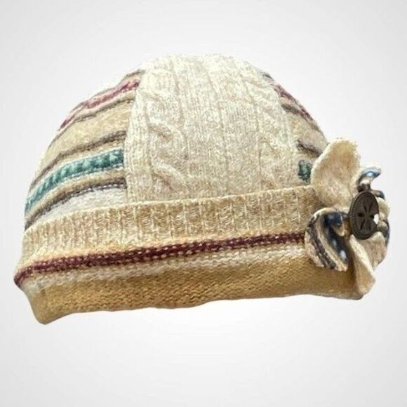 Wiki Wool Works Walking Hat Patch Work Beanie Beige Recycled Wool Women One Size main image 10